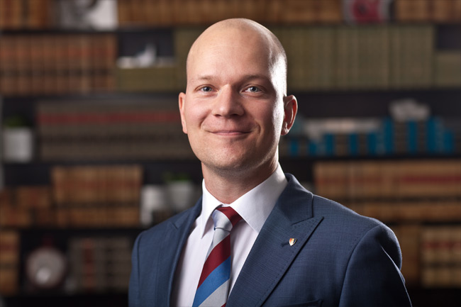 Lawyer Pierre Blais, a solicitor in the Edmonton law firm Sharek & Co, where he handles personal injury law suits, real estate law and business and commercial law.